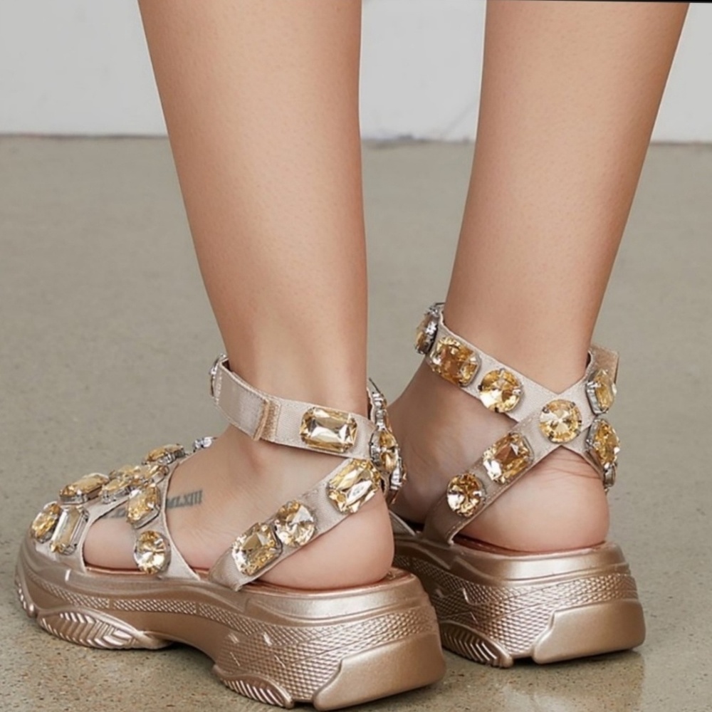 Last 9 Diamond Ankle Buckle Sandals - Picture 6 of 7